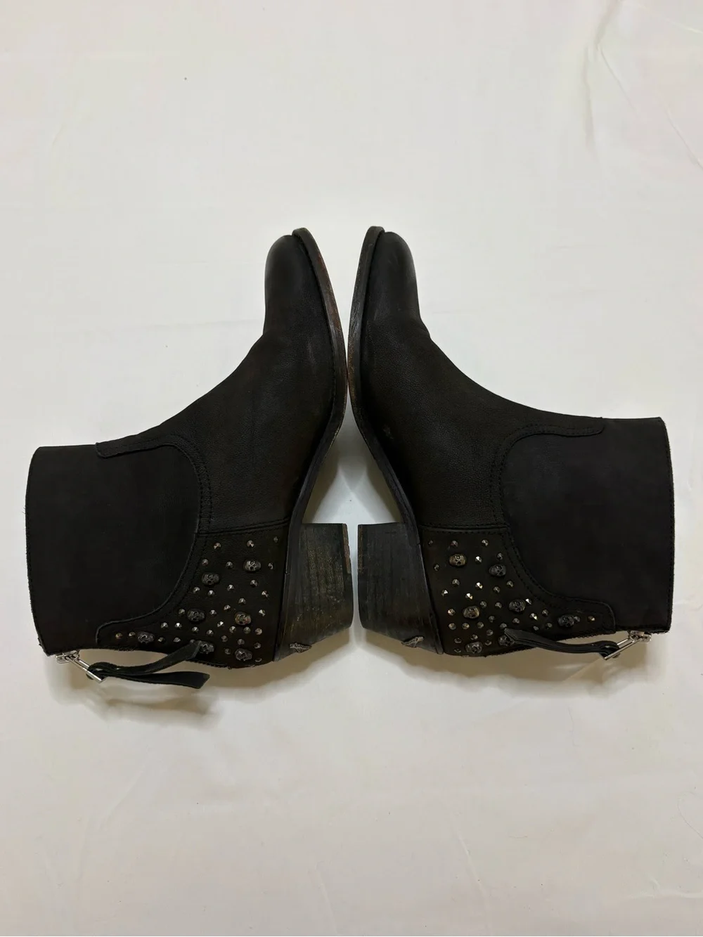 Zadig & Voltaire Teddy Black Leather Skull Studded Ankle Boots Women’s 39 - Picture 9 of 14